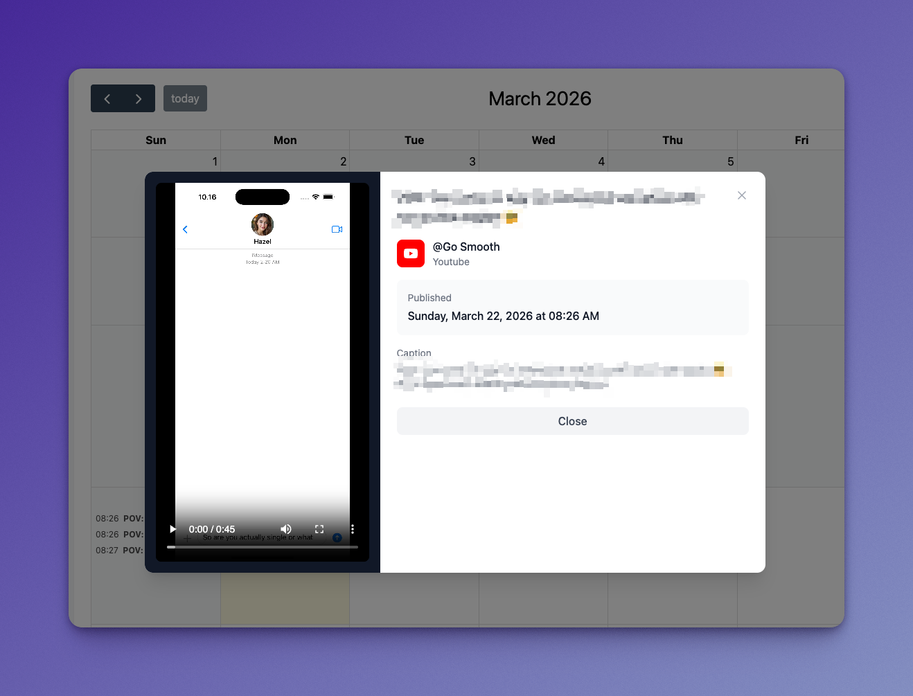 Schedule Calendar Enhancements